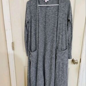 LuLaRoe Women's Blue Gray Long Cardigan